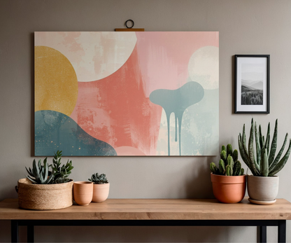 Pastel Abstract Wall Art Poster | Matte Horizontal Vintage Modern Print