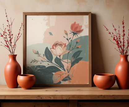 Floral Botanical Poster – Matte Horizontal Wall Print
