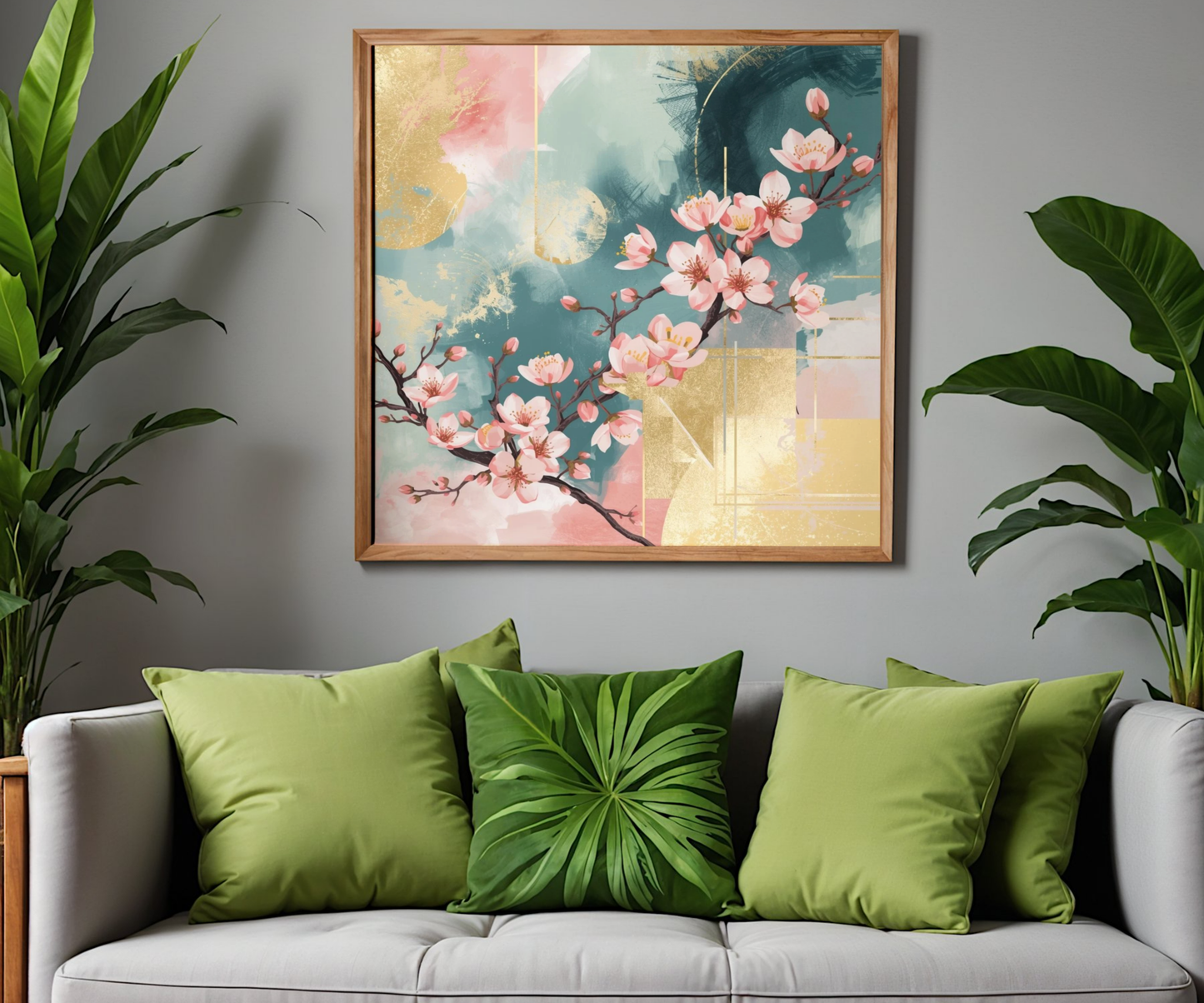 Pink Cherry Blossom Poster – Matte Horizontal Floral Wall Print