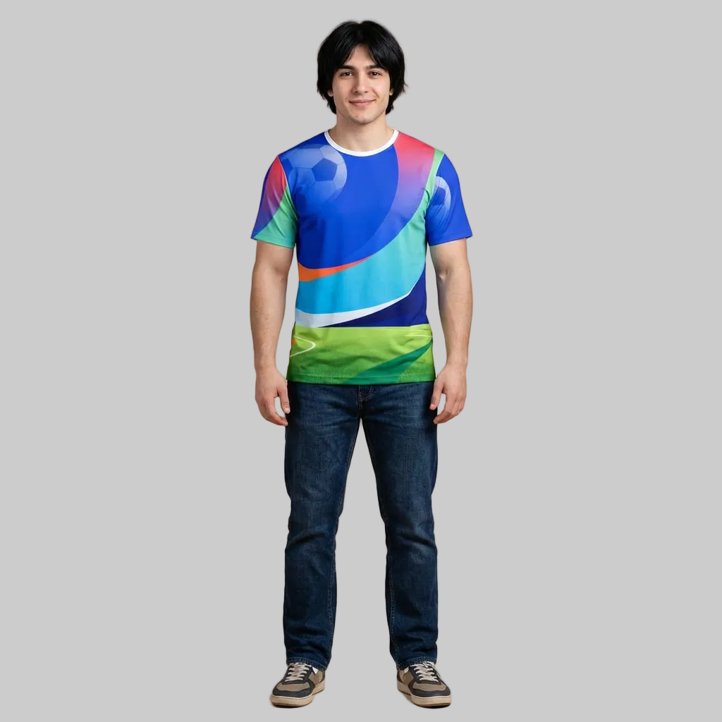Soccer Field Graphic Jersey Shirt — All-Over Print Sports Tee