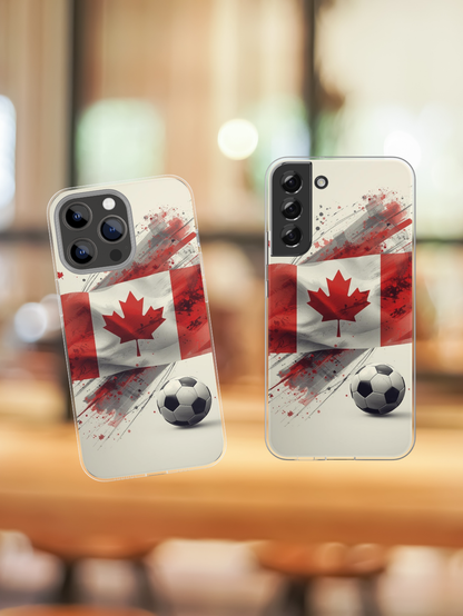 Canadian Flag with Soccer Ball Phone Protective Case Cover