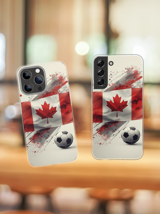 Canadian Flag with Soccer Ball Phone Protective Case Cover