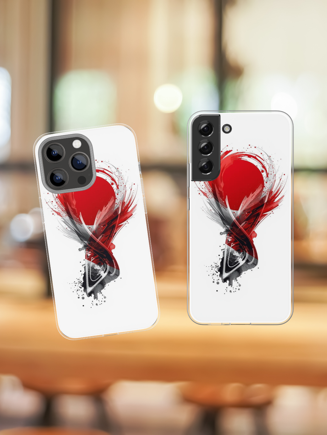 Abstract Red Sun Japanese Design Phone Protective Case