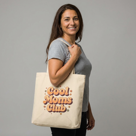Cool Moms Club Mother's Day Tote Bag Cotton Canvas
