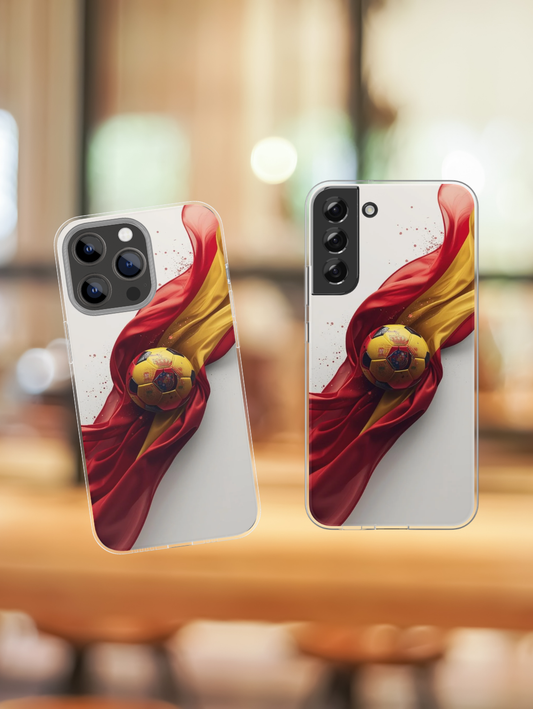 Spanish Flag Soccer Tough Phone Case — Football Fan Protective Cover