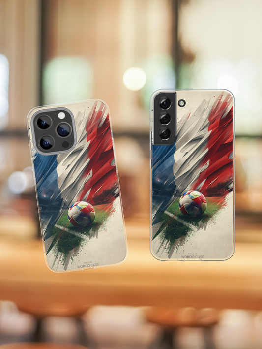 Soccer Flag Tough Phone Case — Grunge France Football Protective iPhone Cover