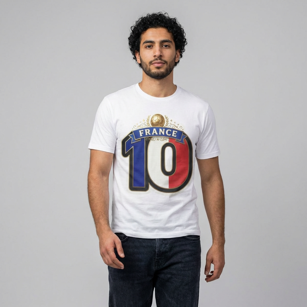 France 10 Soccer T-Shirt - French Flag Football Fan Tee