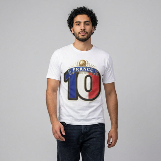 France 10 Soccer T-Shirt - French Flag Football Fan Tee