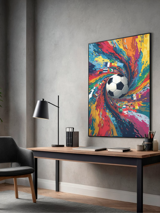 Soccer World Flags Matte Poster — Vibrant Football Art Print
