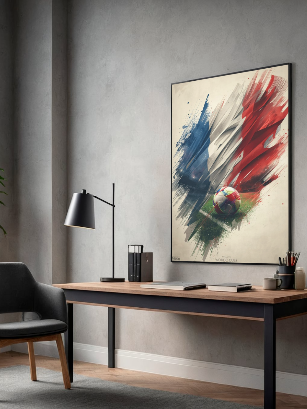 Soccer France Flag Poster — Matte Vertical Football Art Print