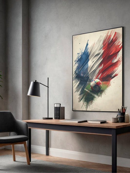 Soccer France Flag Poster — Matte Vertical Football Art Print