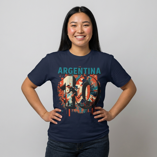 Argentina 10 Soccer T‑Shirt – Retro Grunge Football Fan Tee