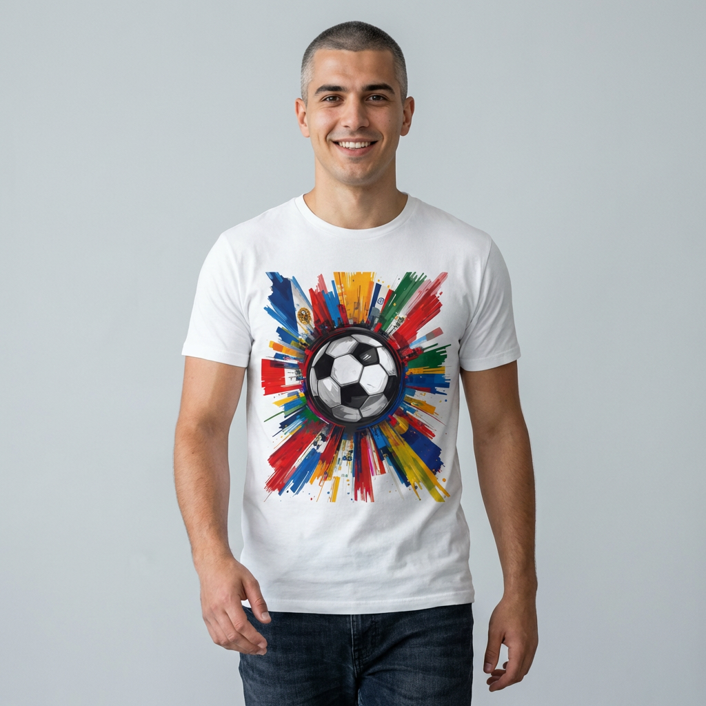 Soccer Splash Graphic T-Shirt — Colorful Match Day Football Tee
