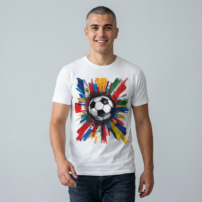 Soccer Splash Graphic T-Shirt — Colorful Match Day Football Tee