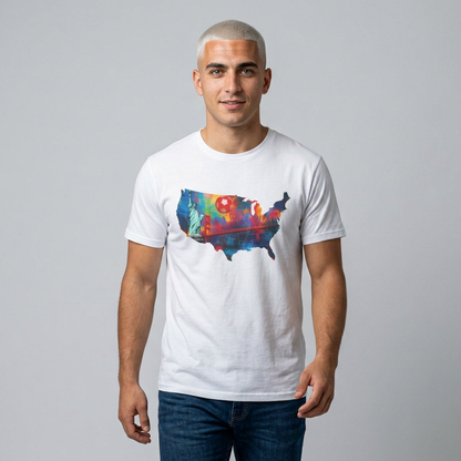 USA Soccer Match Day T-Shirt — Colorful Splash American Graphic Tee