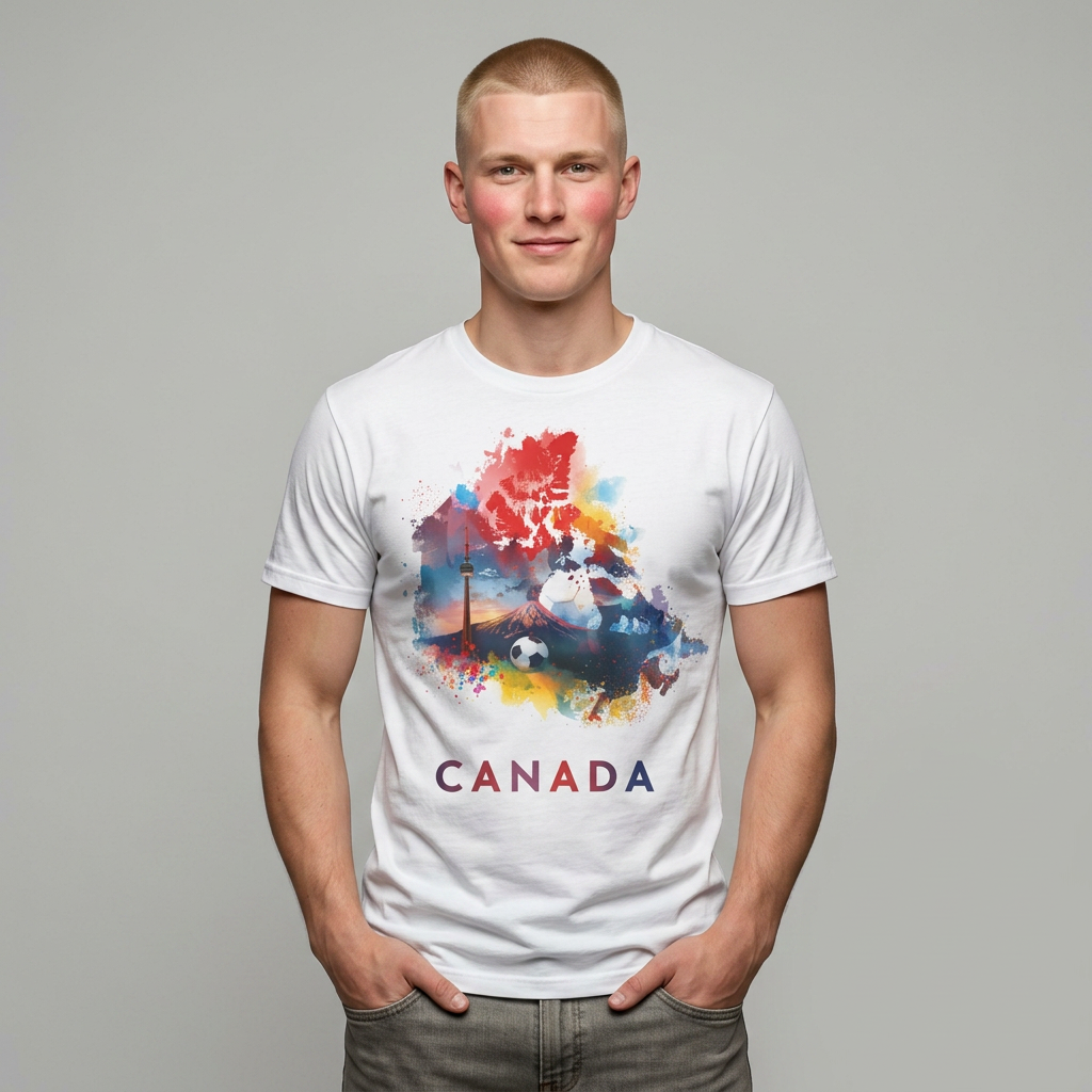 Canada Soccer Match Day T-Shirt — Colorful Canadian Landmarks Tee
