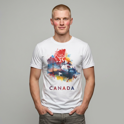 Canada Soccer Match Day T-Shirt — Colorful Canadian Landmarks Tee