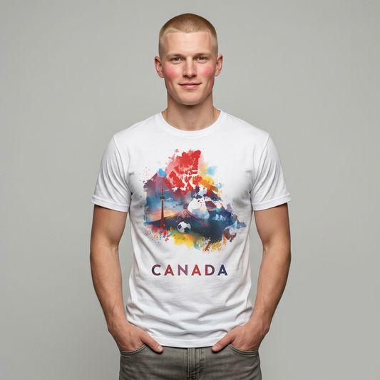 Canada Soccer Match Day T-Shirt — Colorful Canadian Landmarks Tee