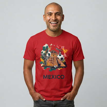 Mexico Soccer Pyramid T-Shirt — Vibrant Chichen Itza Football Tee