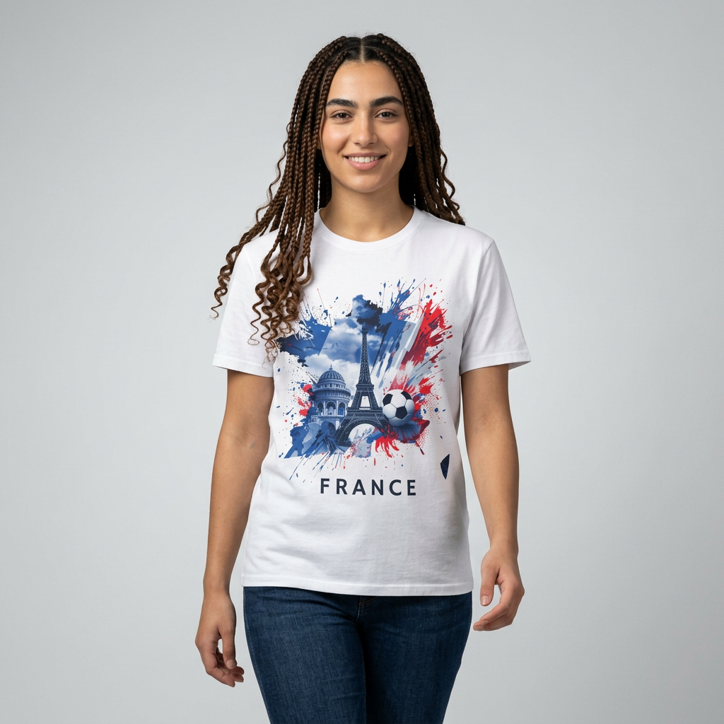 France Soccer Match Day T-Shirt — Eiffel Tower Football Graphic Tee