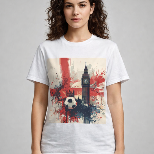 England Football Graphic T-Shirt — Big Ben & Union Flag Soccer Tee