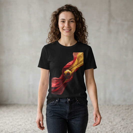 Spanish Football Glory T-shirt A Dynamic Crested Soccer Ball Tee