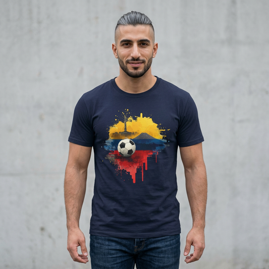 Ecuador Football Pride T-Shirt Quito’s Monument Chimborazo Art Tee