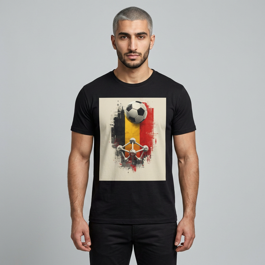 Belgium Soccer T-Shirt Atomium & Football Urban Art Print