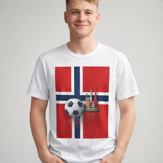 Norway Flag Soccer T‑Shirt — Norwegian Football Fan Tee
