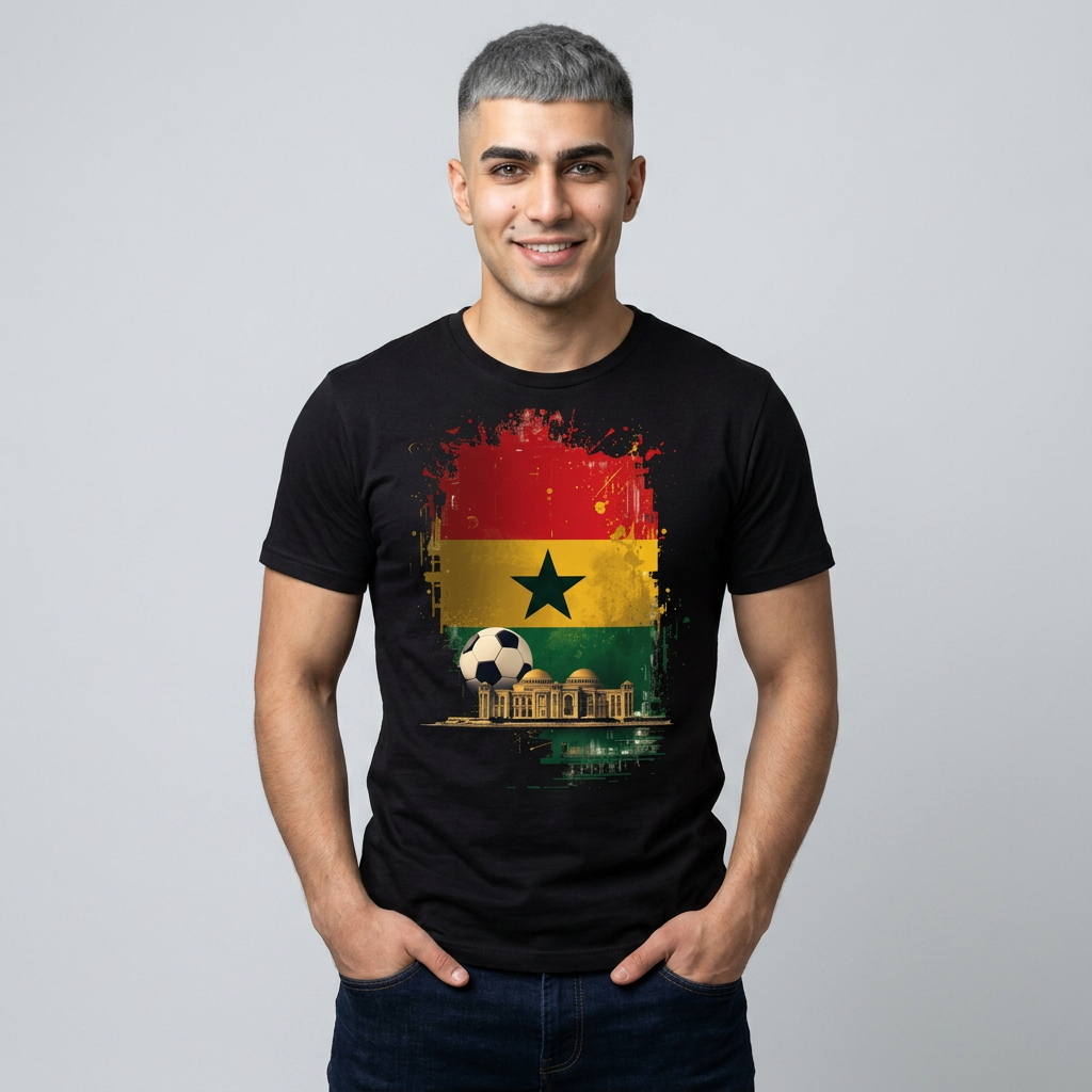 Ghana Flag Soccer T-Shirt — Vintage Football Ghana Pride Tee