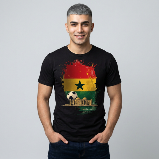 Ghana Flag Soccer T-Shirt — Vintage Football Ghana Pride Tee