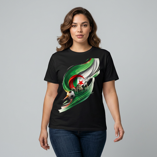 Algeria Football T-Shirt – Soccer Design with Mosque Silhouette Tee