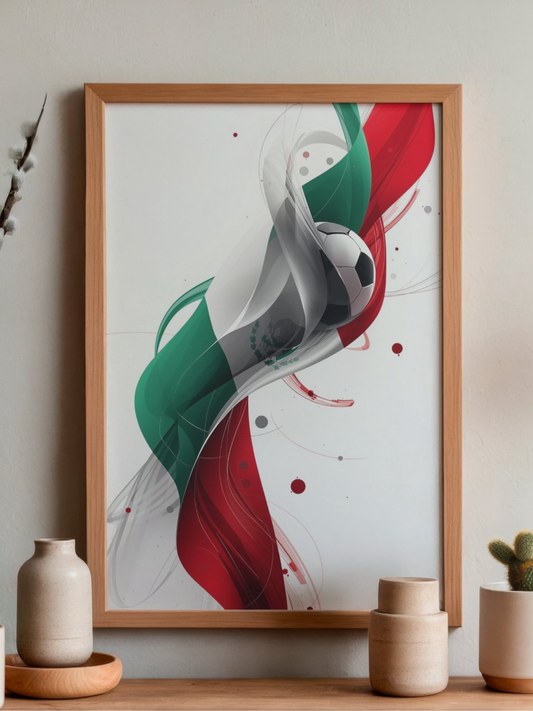 Mexico Soccer Flag Poster — Matte Vertical Football Wall Art