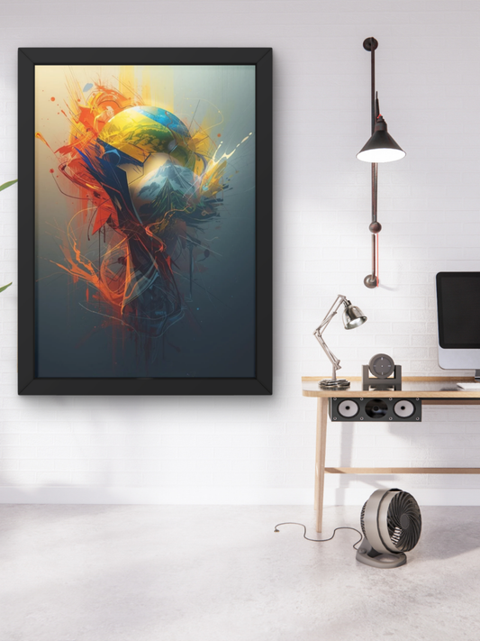 Ecuador Football Spirit Abstract Art Poster — Vibrant Andes & Jungle Print