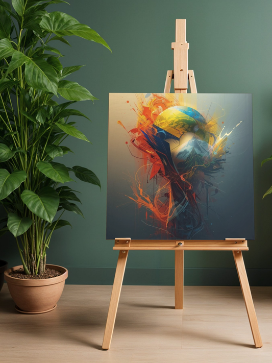 Ecuador Football Spirit Abstract Art Poster — Vibrant Andes & Jungle Print