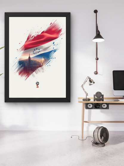 Paraguay Pride Dynamic Football Soccer Matte Art Poster