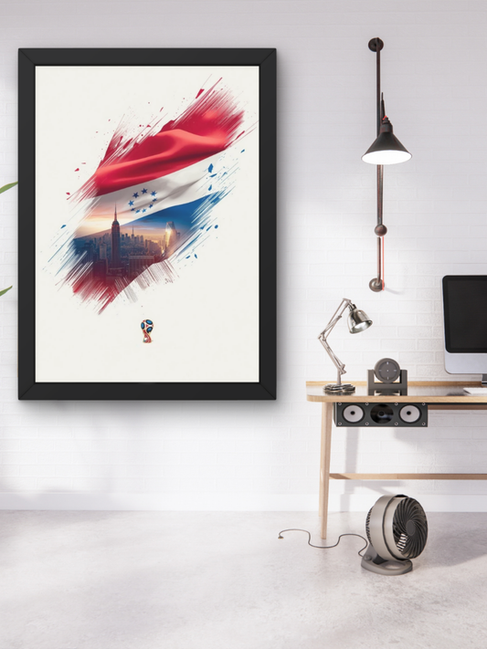 Paraguay Pride Dynamic Football Soccer Matte Art Poster