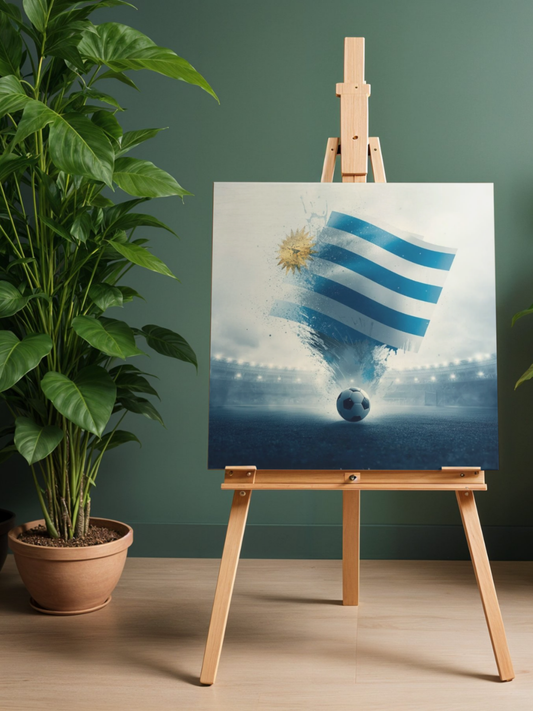 Uruguay Football Poster – Matte Vertical Soccer Art with National Flag