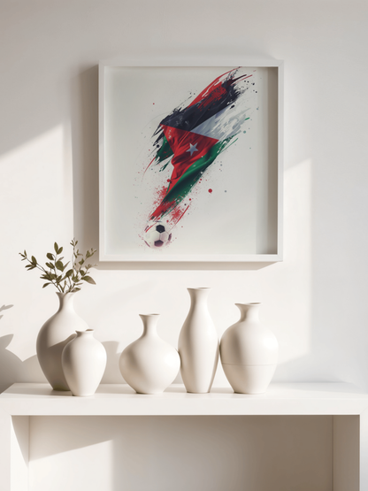 Jordan Flag Soccer Poster — Matte Vertical Football Wall Art