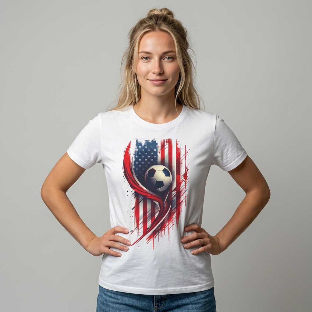 American Soccer Tee — USA Flag Soccer Ball Graphic T-Shirt
