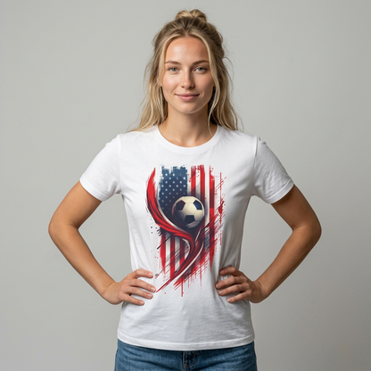 American Soccer Tee — USA Flag Soccer Ball Graphic T-Shirt