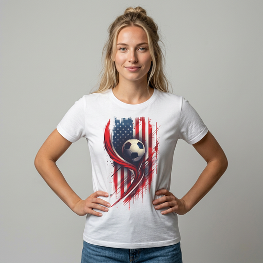 American Soccer Tee — USA Flag Soccer Ball Graphic T-Shirt