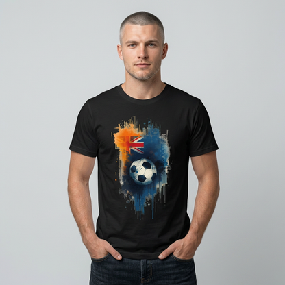Australian Football Spirit Soccer Flag T-Shirt — Grunge Football Tee