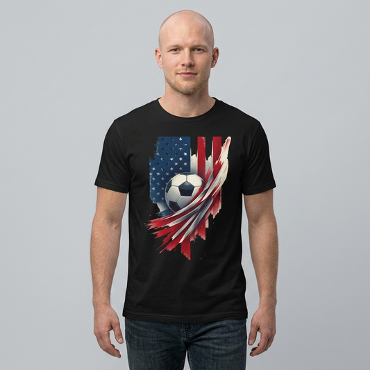 Soccer USA T-Shirt — American Flag Soccer Tee