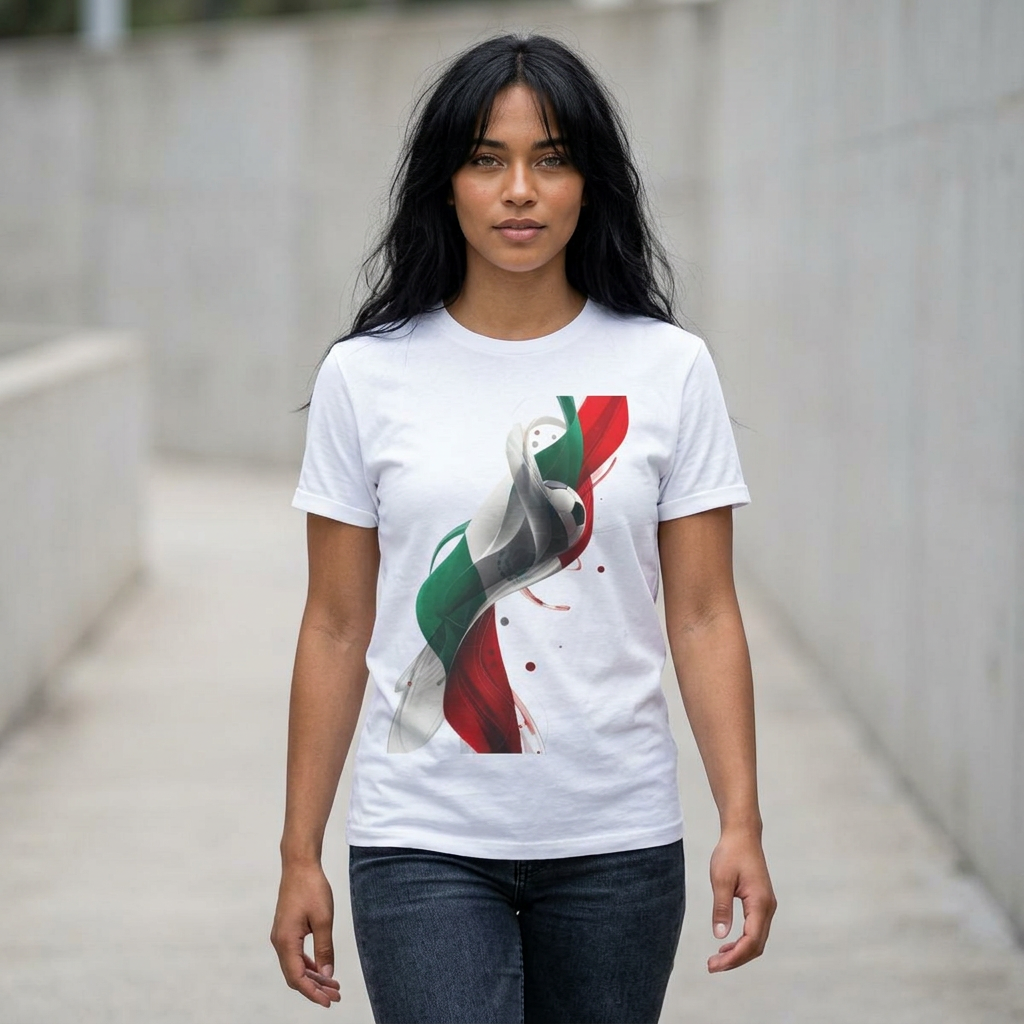 Mexico Football Spirit T-shirt Abstract Flag & Soccer Ball Art Tee