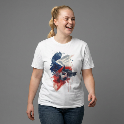 Czech Football Pride T-shirt Abstract Flag Prague Heritage Tee