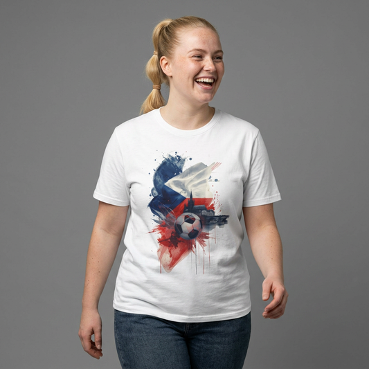 Czech Football Pride T-shirt Abstract Flag Prague Heritage Tee