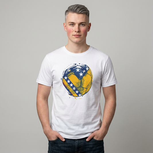 Bosnia Herzegovina Soccer Heart T-Shirt – Flag Football Fan Tee