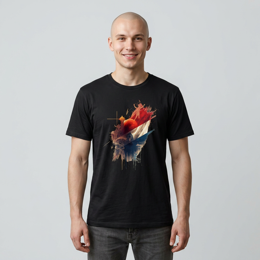 Paraguay Football Abstract Flag T-shirt Soccer Ball Historic Landmarks Tee