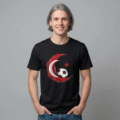 Turkey Football Pride T-Shirt Dynamic Grunge Crescent & Star Fan Tee